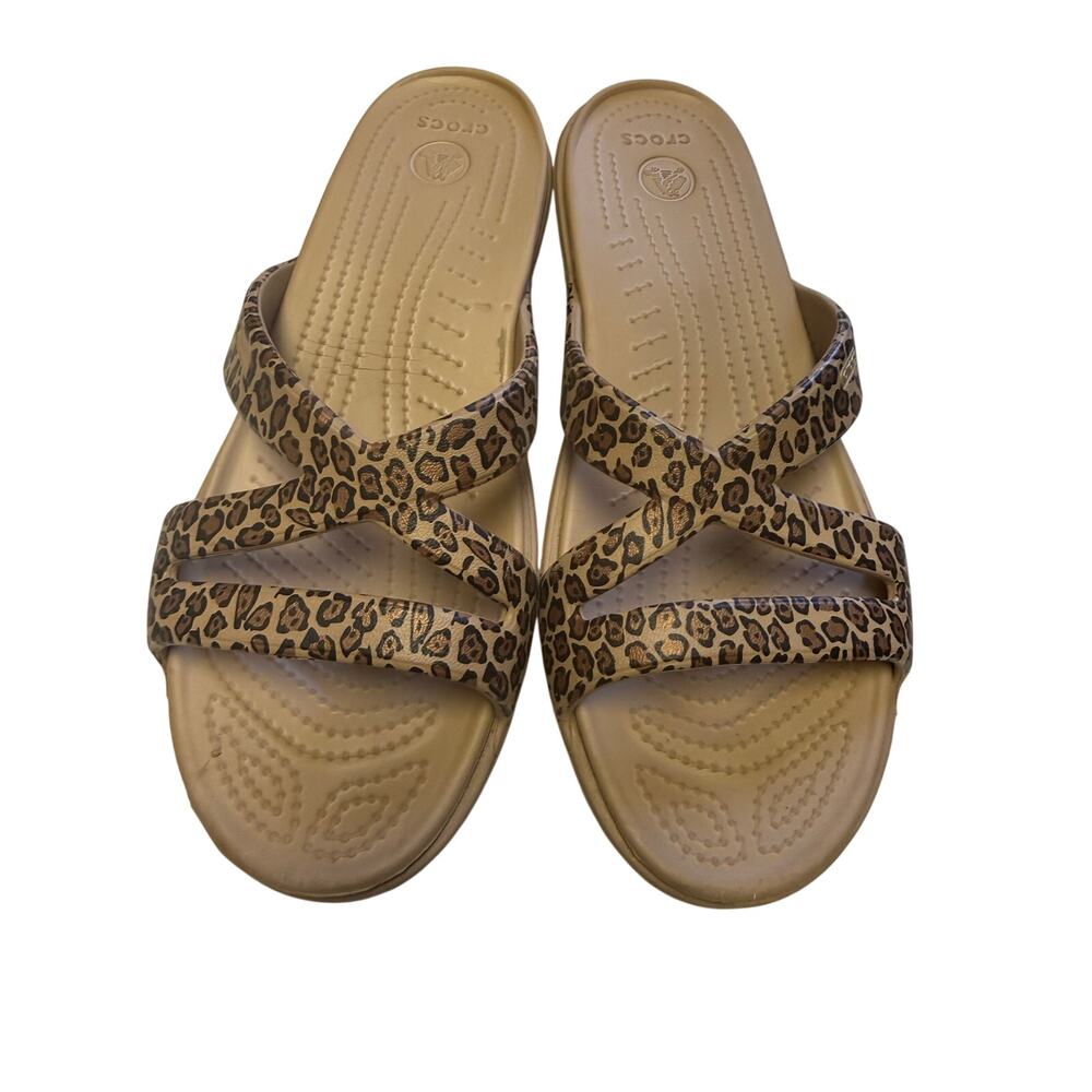 CROC sandles cheetah leapord womens size 11